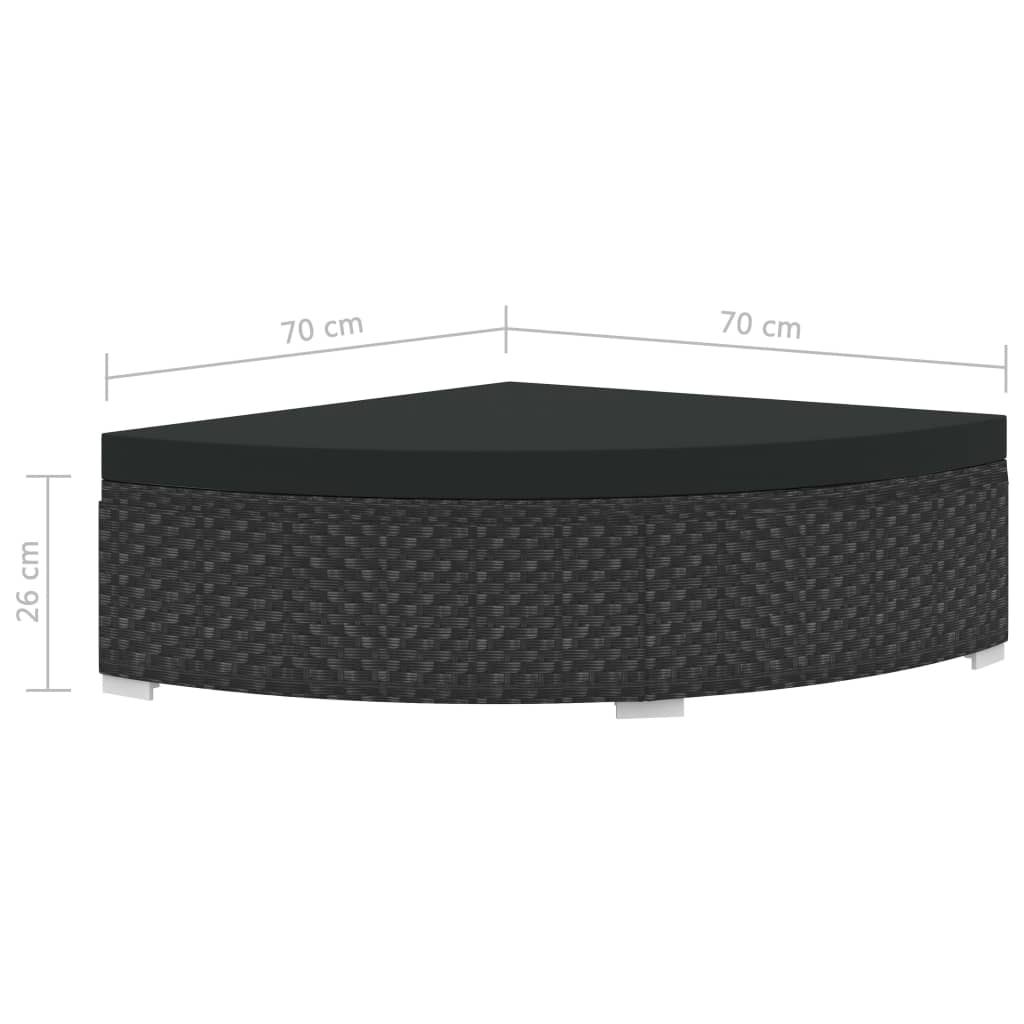Set Mobilier De Grădină Cu Perne, 6 Piese, Negru, Poliratan