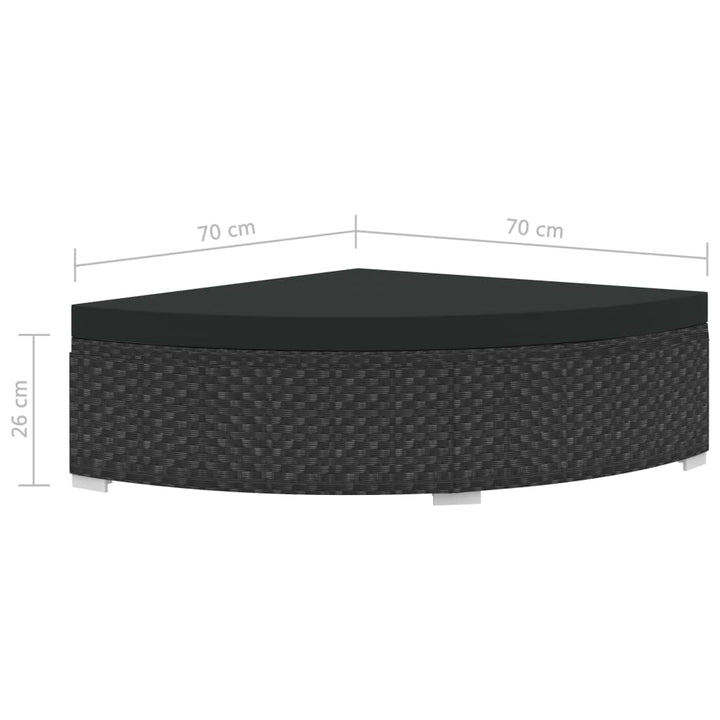 Set Mobilier De Grădină Cu Perne, 6 Piese, Negru, Poliratan