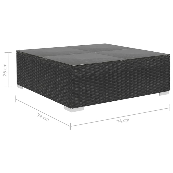 Set Mobilier De Grădină Cu Perne, 5 Piese, Negru, Poliratan