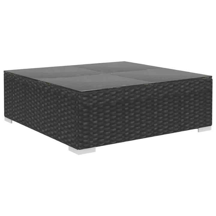 Set Mobilier De Grădină Cu Perne, 10 Piese, Negru, Poliratan