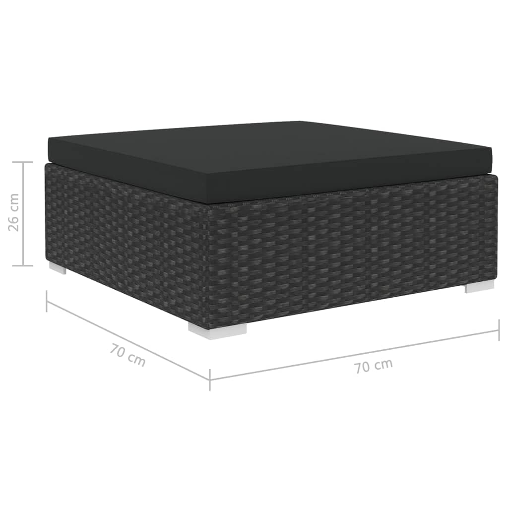 Set Mobilier De Grădină Cu Perne, 10 Piese, Negru, Poliratan