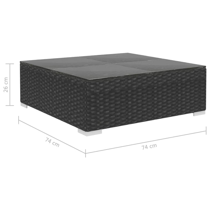 Set Mobilier De Grădină Cu Perne, 10 Piese, Negru, Poliratan