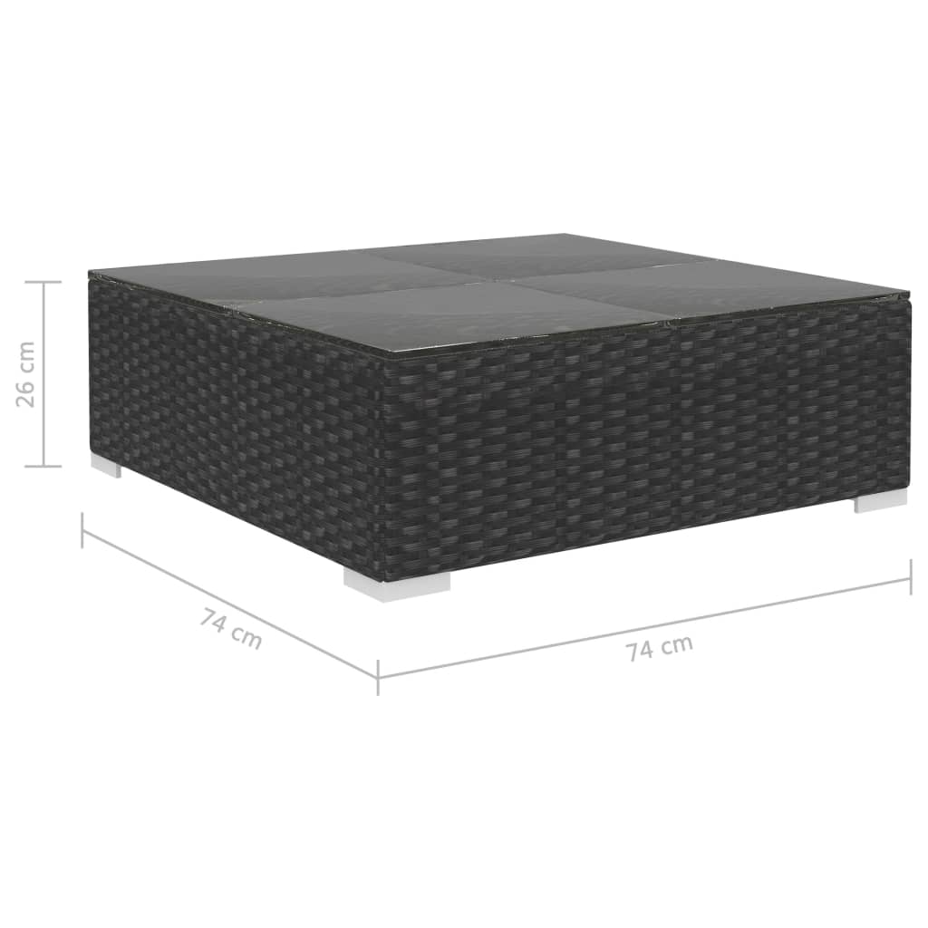 Set Mobilier De Grădină Cu Perne, 10 Piese, Negru, Poliratan