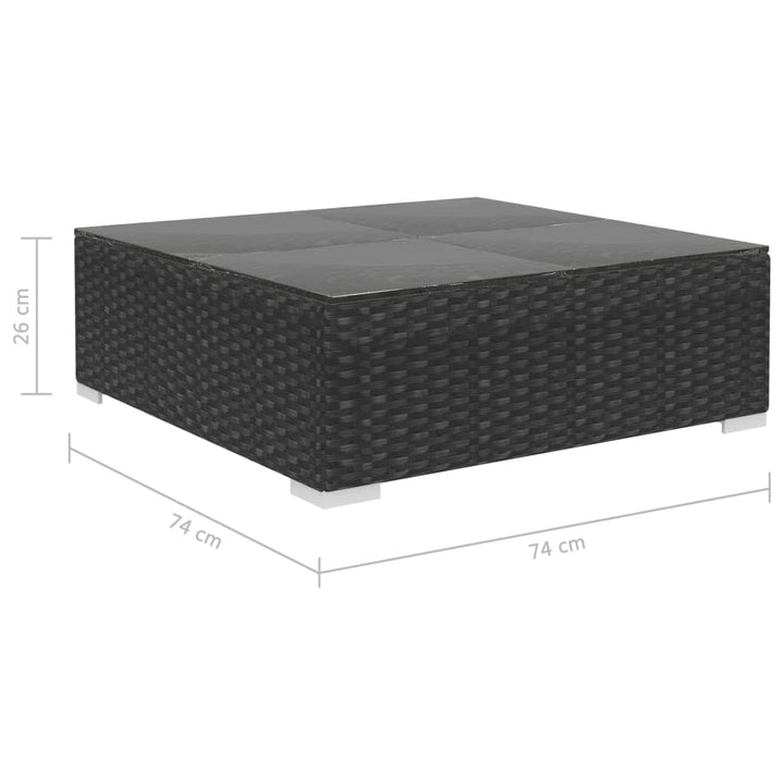 Set Mobilier De Grădină Cu Perne, 10 Piese, Negru, Poliratan