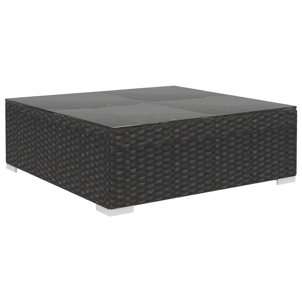 Set Mobilier De Grădină Cu Perne, 10 Piese, Negru, Poliratan