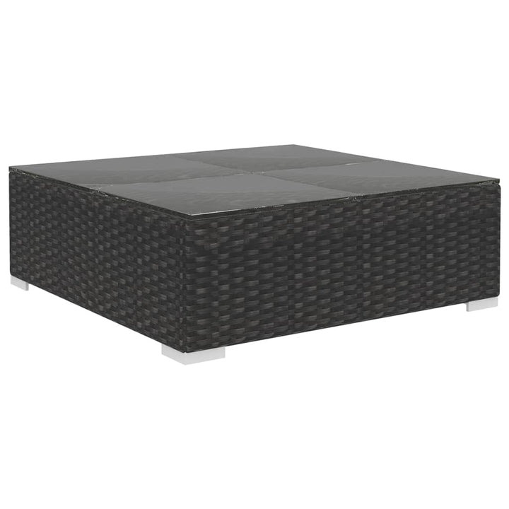 Set Mobilier De Grădină Cu Perne, 10 Piese, Negru, Poliratan