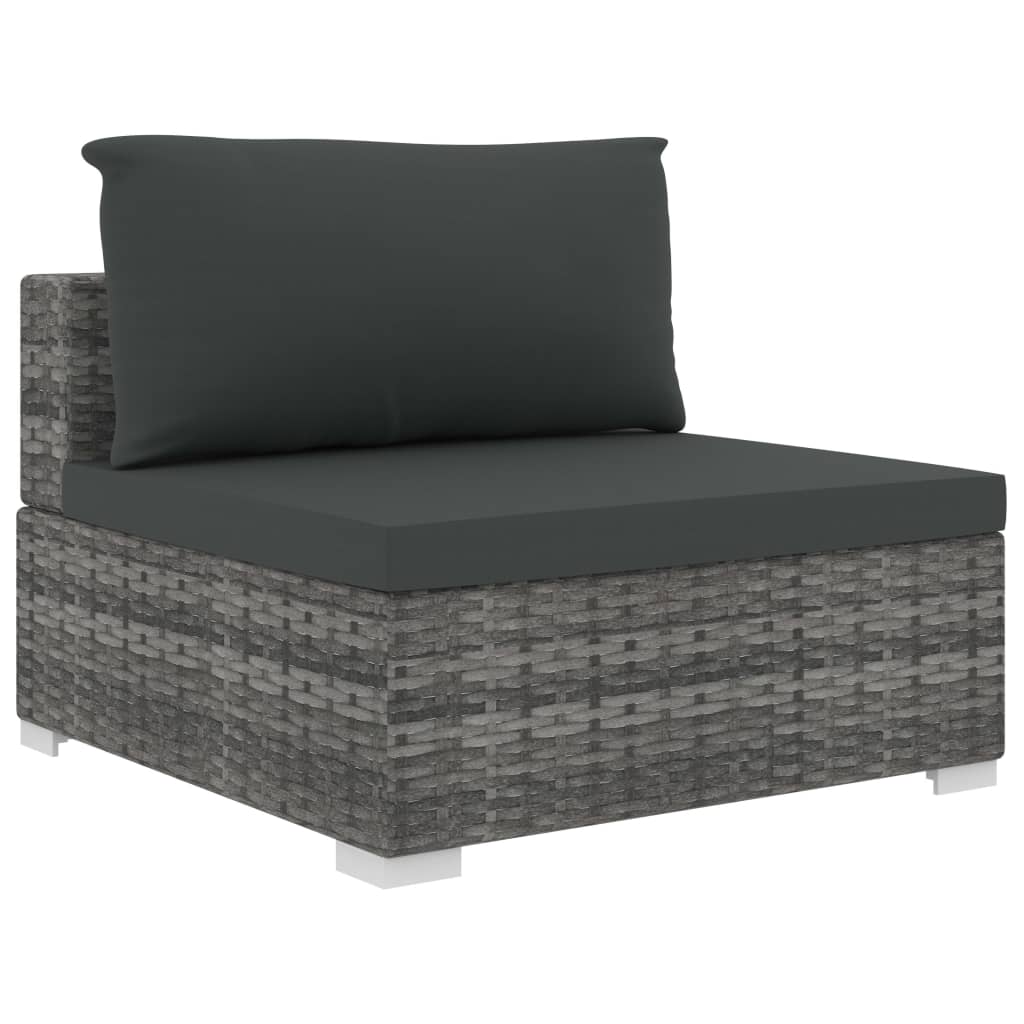 Set Mobilier De Grădină Cu Perne, 12 Piese, , Poliratan