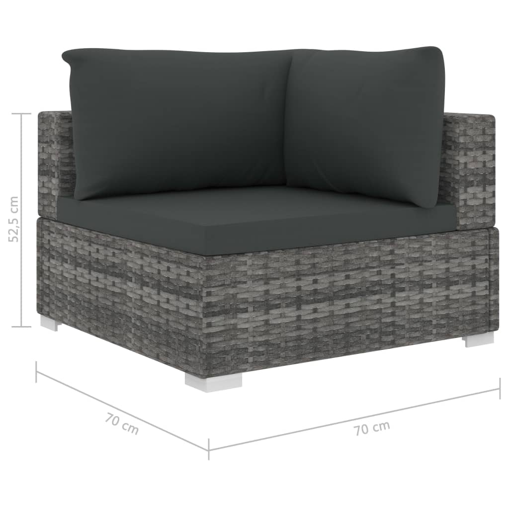 Set Mobilier De Grădină Cu Perne, 12 Piese, , Poliratan