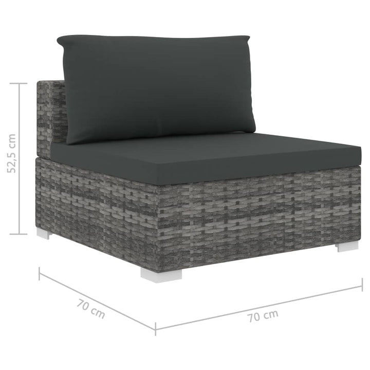 Set Mobilier De Grădină Cu Perne, 12 Piese, , Poliratan