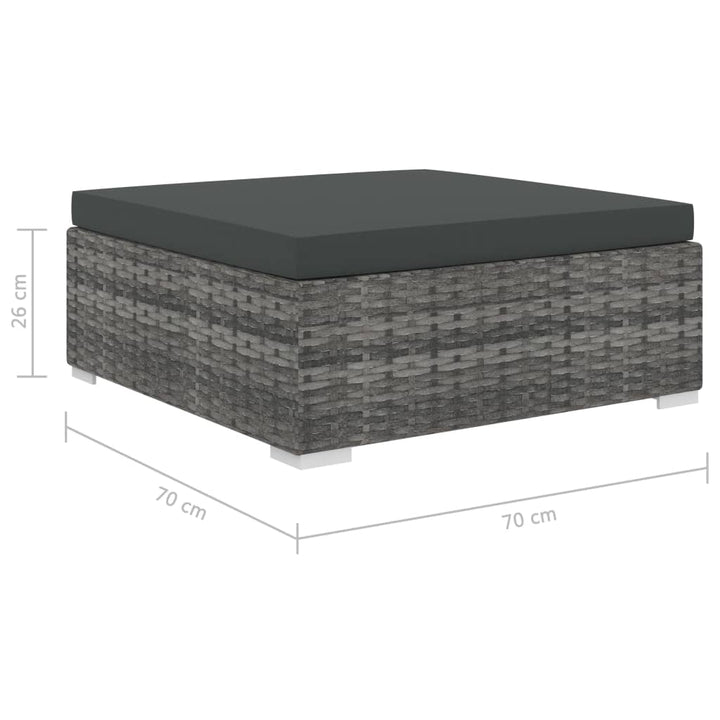 Set Mobilier De Grădină Cu Perne, 12 Piese, , Poliratan