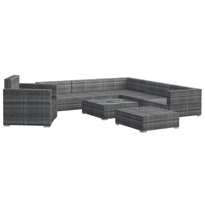 Set Mobilier De Grădină Cu Perne, 8 Piese, , Poliratan