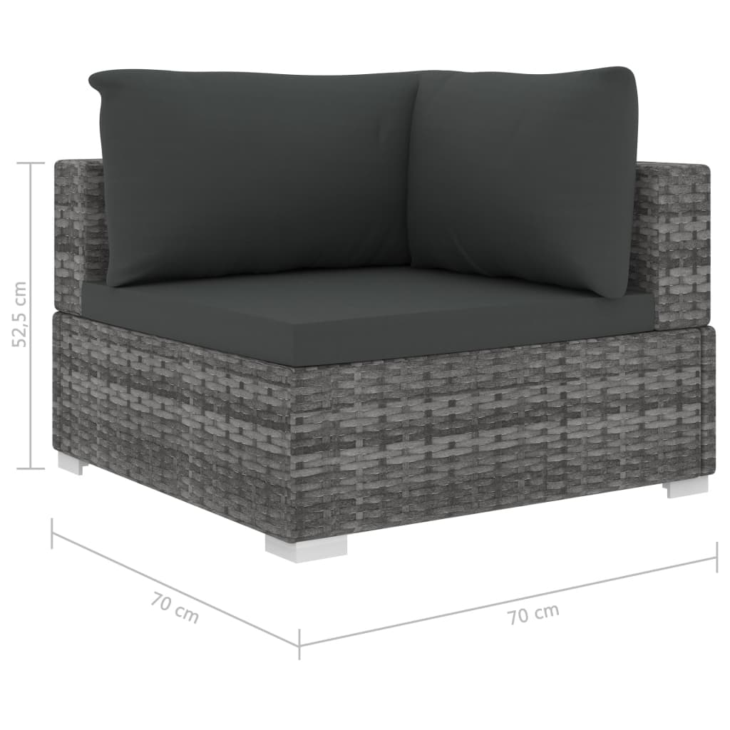 Set Mobilier De Grădină Cu Perne, 8 Piese, , Poliratan
