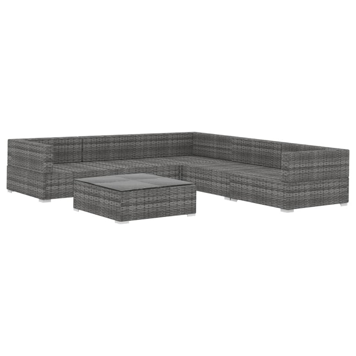Set Mobilier De Grădină Cu Perne, 6 Piese, , Poliratan