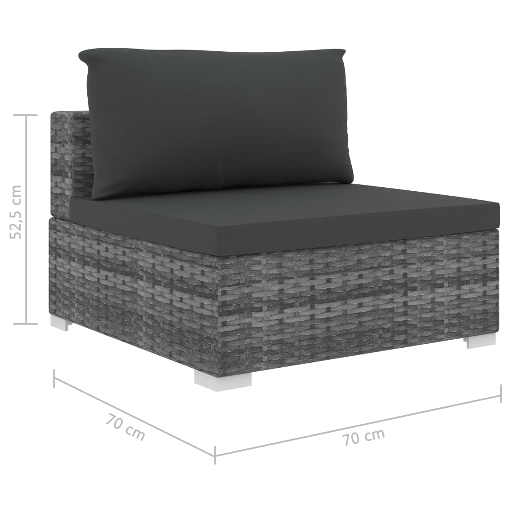 Set Mobilier De Grădină Cu Perne, 6 Piese, , Poliratan