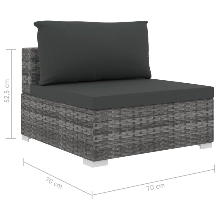 Set Mobilier De Grădină Cu Perne, 6 Piese, , Poliratan