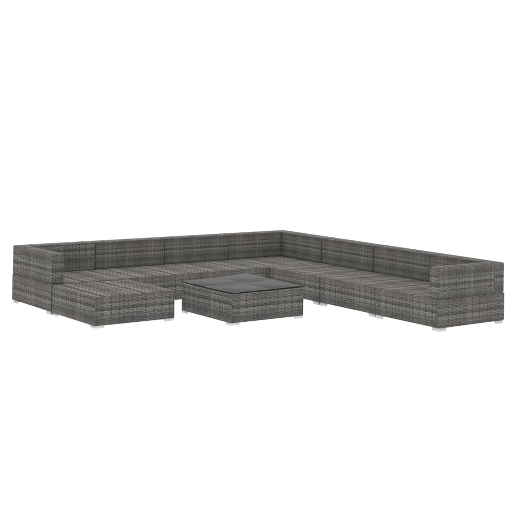Set Mobilier De Grădină Cu Perne, 9 Piese, , Poliratan