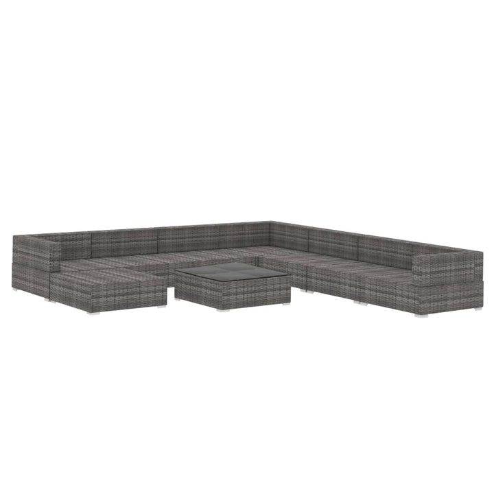 Set Mobilier De Grădină Cu Perne, 9 Piese, , Poliratan