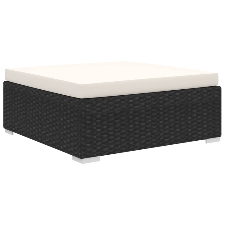 Set Mobilier De Grădină Cu Perne, 4 Piese, Negru, Poliratan