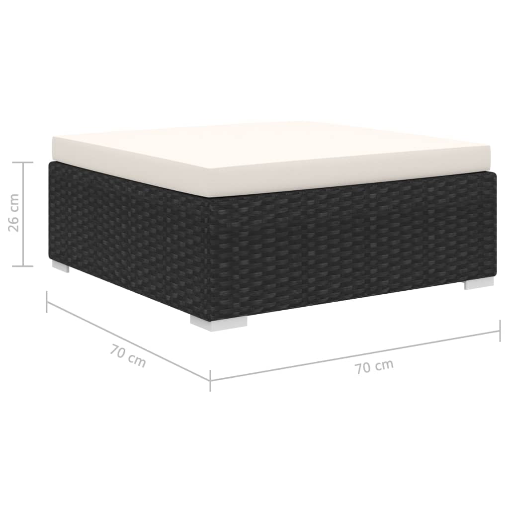 Set Mobilier De Grădină Cu Perne, 4 Piese, Negru, Poliratan