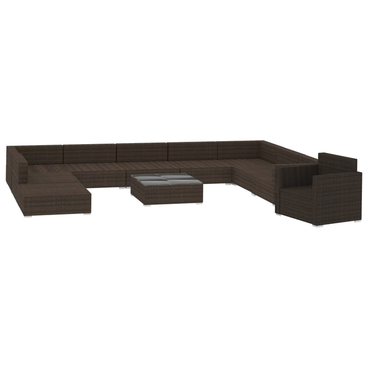 Set Mobilier De Grădină Cu Perne, 11 Piese, , Poliratan