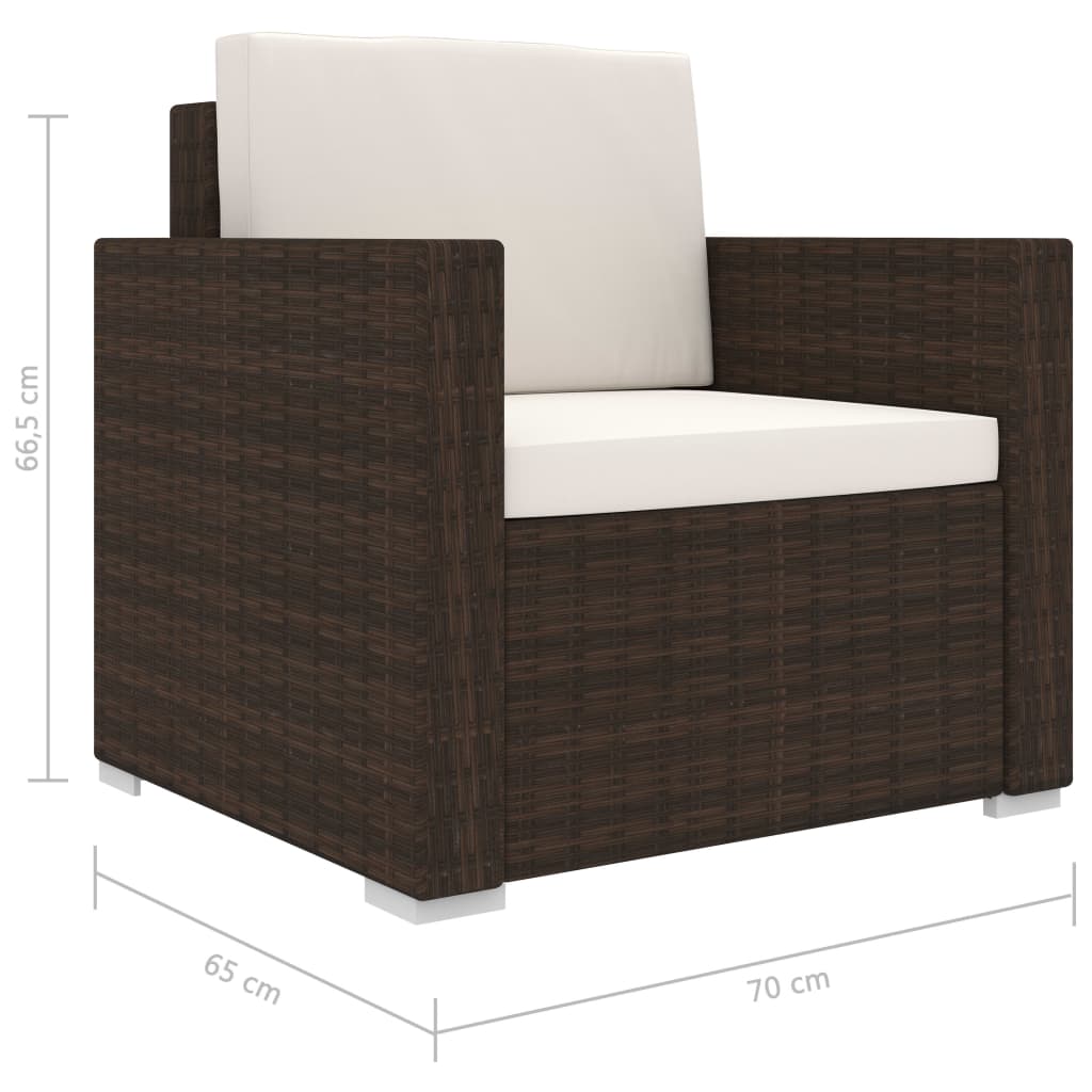 Set Mobilier De Grădină Cu Perne, 11 Piese, , Poliratan