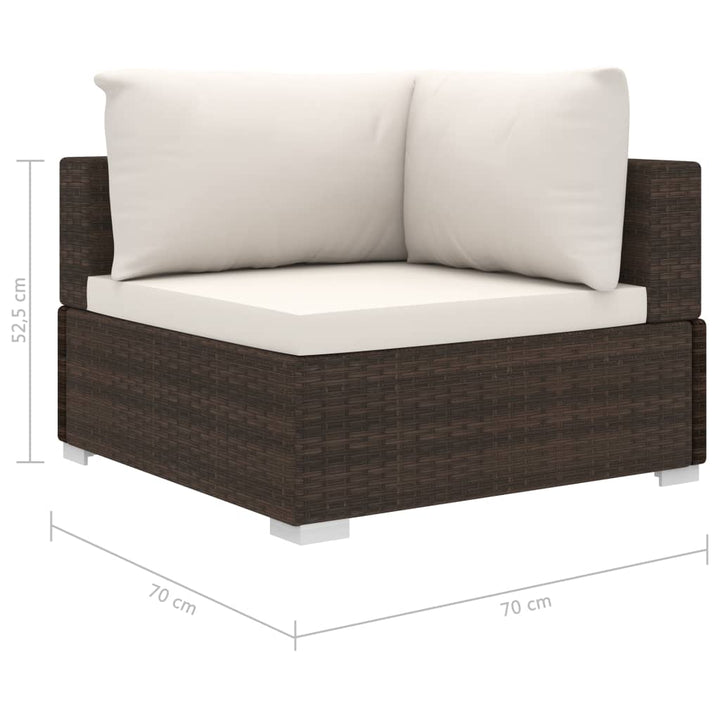 Set Mobilier De Grădină Cu Perne, 11 Piese, , Poliratan