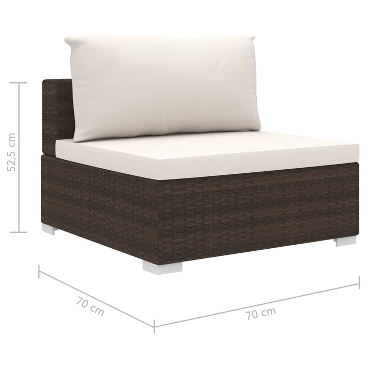 Set Mobilier De Grădină Cu Perne, 11 Piese, , Poliratan