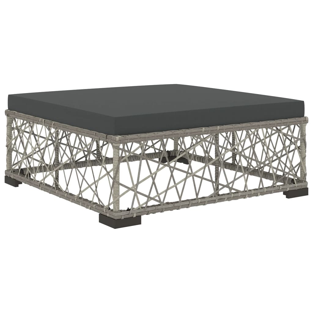Set Mobilier De Grădină Cu Perne, 6 Piese, Gri, Poliratan