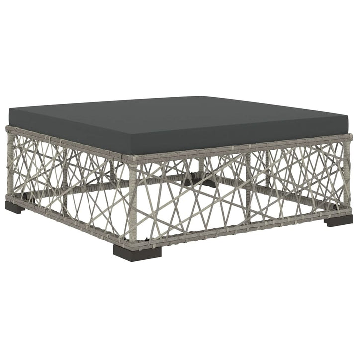 Set Mobilier De Grădină Cu Perne, 6 Piese, Gri, Poliratan