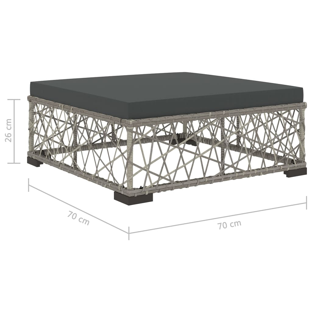 Set Mobilier De Grădină Cu Perne, 6 Piese, Gri, Poliratan