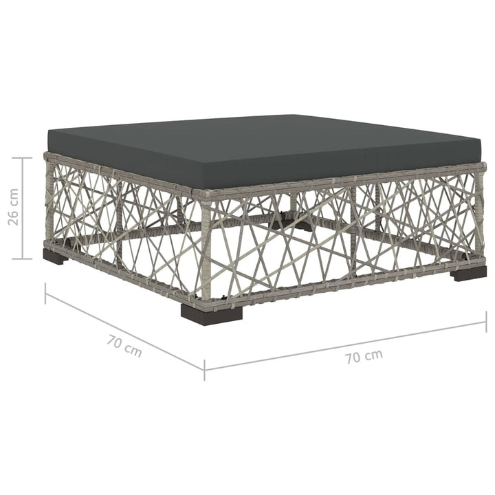 Set Mobilier De Grădină Cu Perne, 6 Piese, Gri, Poliratan