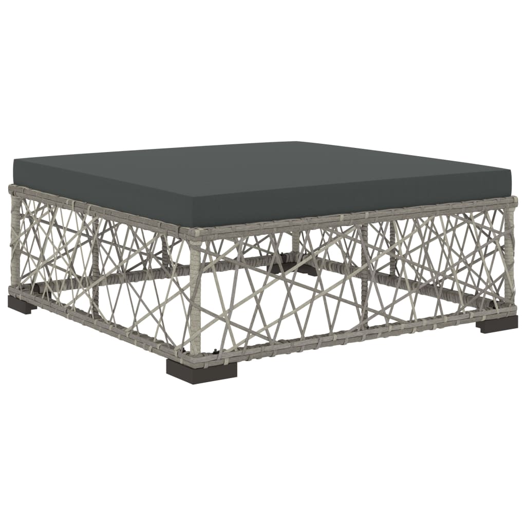 Set Mobilier De Grădină Cu Perne, 8 Piese, Gri, Poliratan