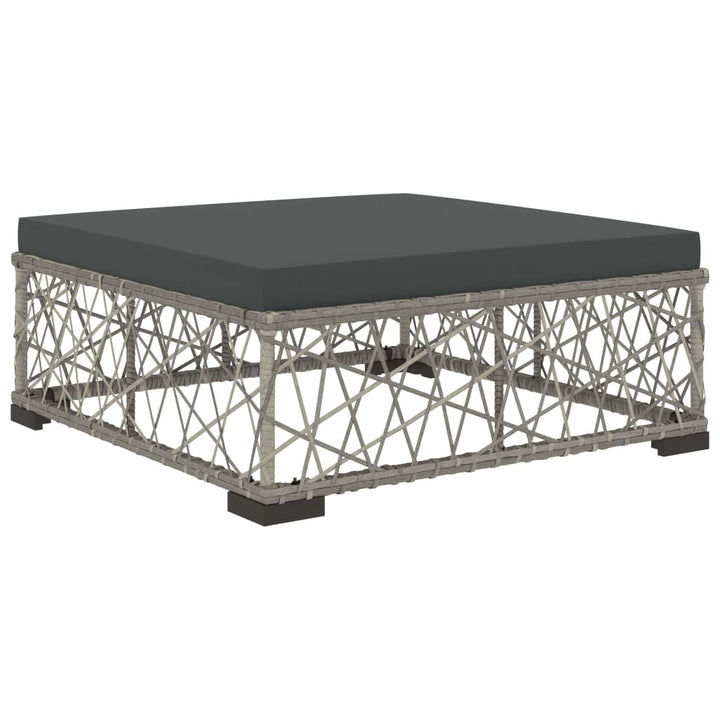 Set Mobilier De Grădină Cu Perne, 8 Piese, Gri, Poliratan