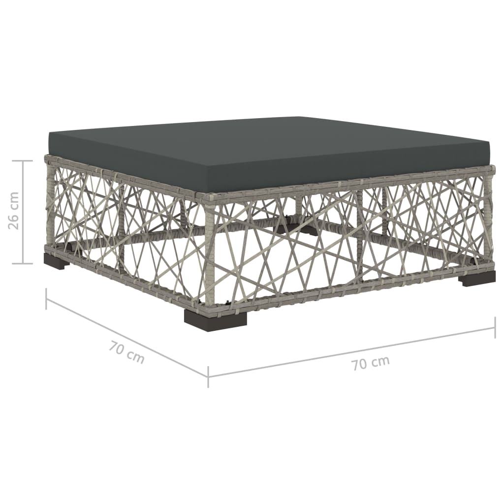 Set Mobilier De Grădină Cu Perne, 8 Piese, Gri, Poliratan