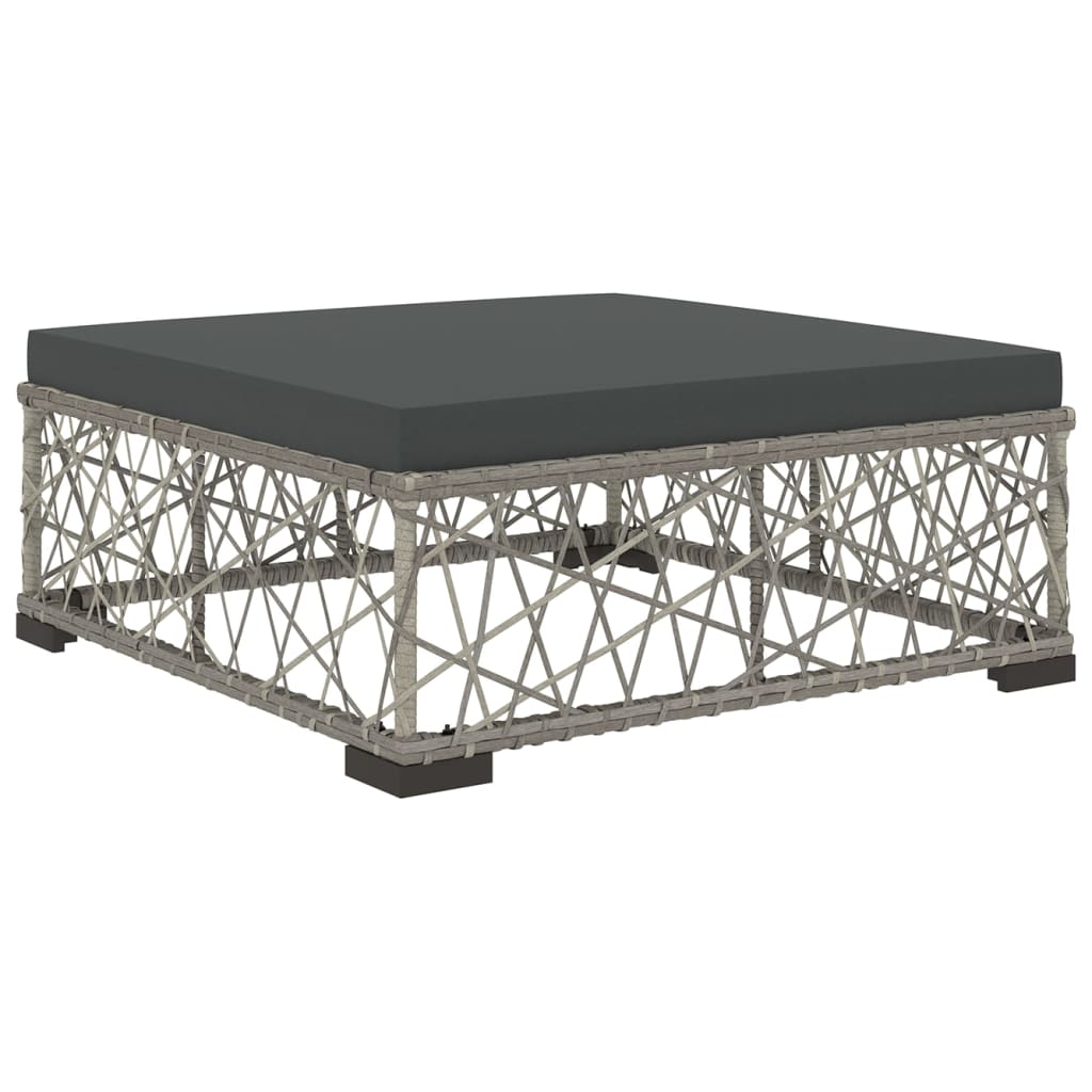 Set Mobilier De Grădină Cu Perne, 5 Piese, Gri, Poliratan
