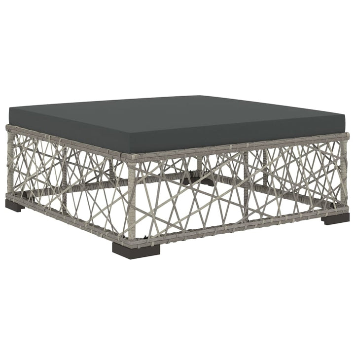 Set Mobilier De Grădină Cu Perne, 5 Piese, Gri, Poliratan