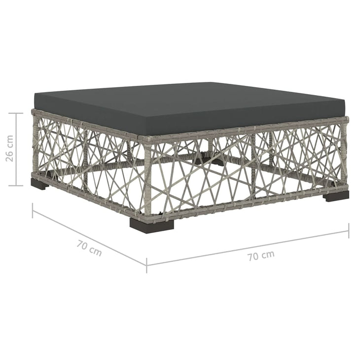 Set Mobilier De Grădină Cu Perne, 5 Piese, Gri, Poliratan