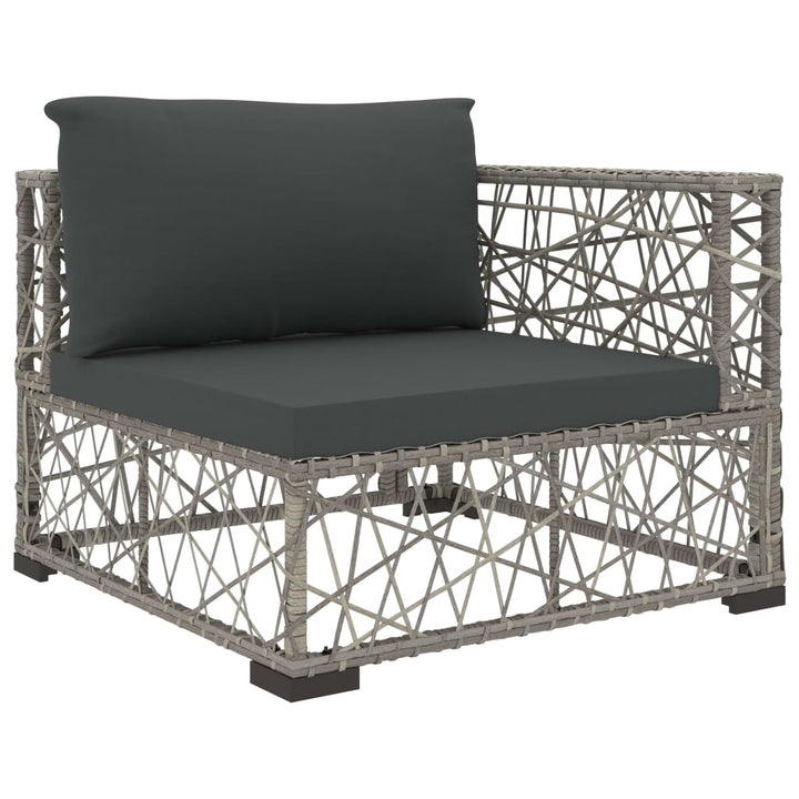Set Mobilier De Grădină Cu Perne, 10 Piese, Gri, Poliratan