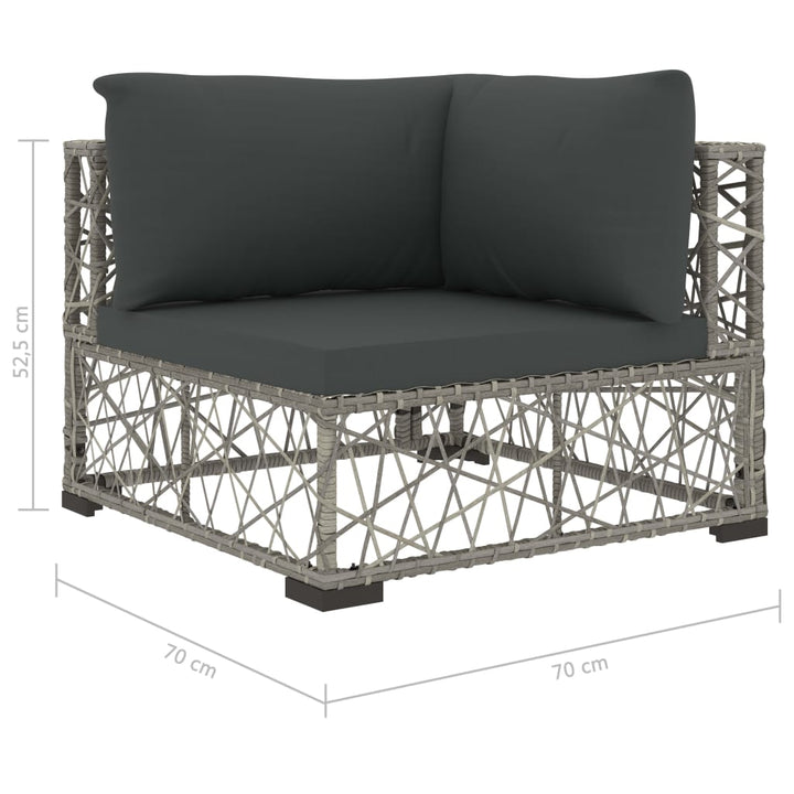 Set Mobilier De Grădină Cu Perne, 6 Piese, Gri, Poliratan
