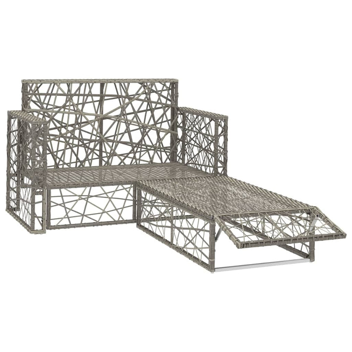 Set Mobilier De Grădină Cu Perne, 2 Piese, Gri, Poliratan