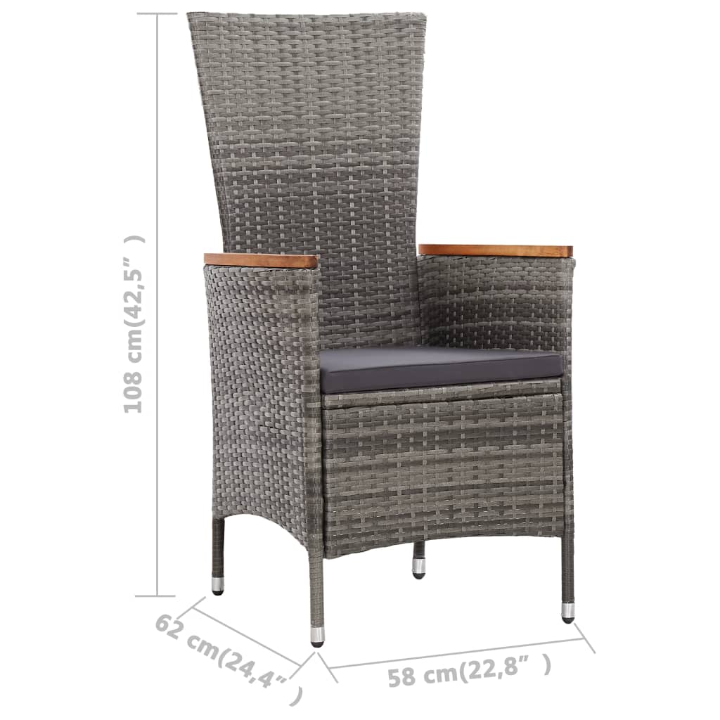 Set Mobilier De Exterior Cu Perne, 9 Piese, , Poliratan