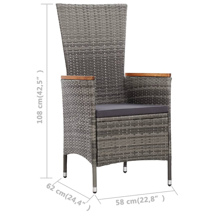 Set Mobilier De Exterior Cu Perne, 9 Piese, , Poliratan