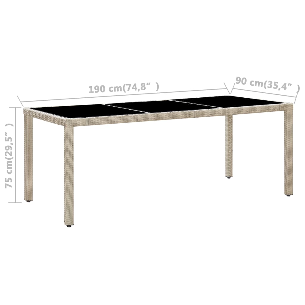 Set Mobilier De Exterior Cu Perne, 9 Piese, Bej, Poliratan