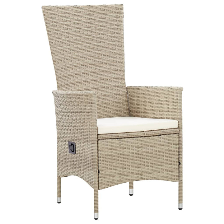 Set Mobilier De Exterior Cu Perne, 9 Piese, Bej, Poliratan