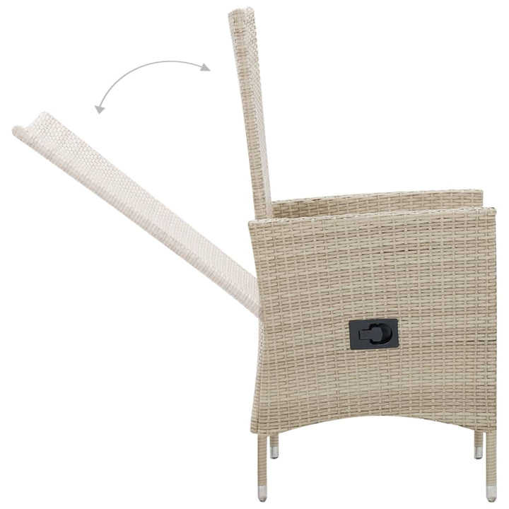 Set Mobilier De Exterior Cu Perne, 9 Piese, Bej, Poliratan