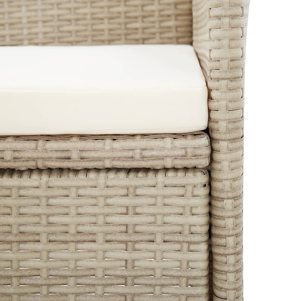 Set Mobilier De Exterior Cu Perne, 9 Piese, Bej, Poliratan