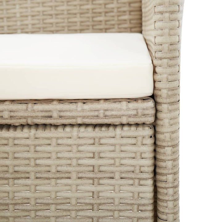 Set Mobilier De Exterior Cu Perne, 9 Piese, Bej, Poliratan