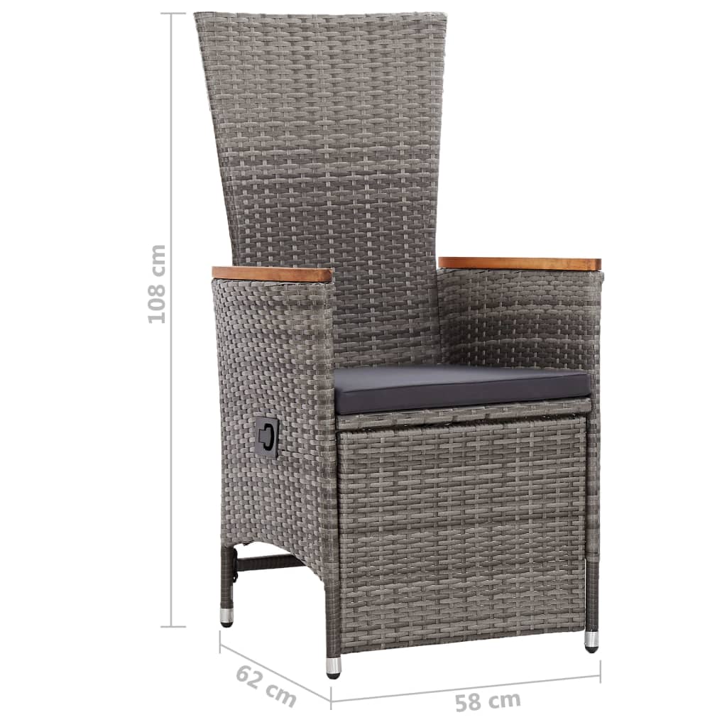 Set Mobilier De Exterior Cu Perne, 7 Piese, , Poliratan