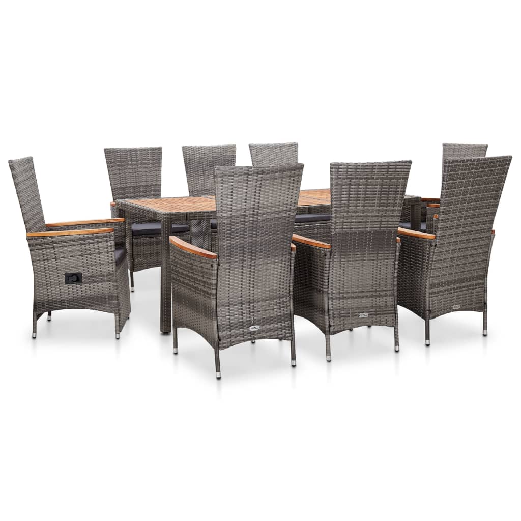 Set Mobilier De Exterior Cu Perne, 7 Piese, , Poliratan