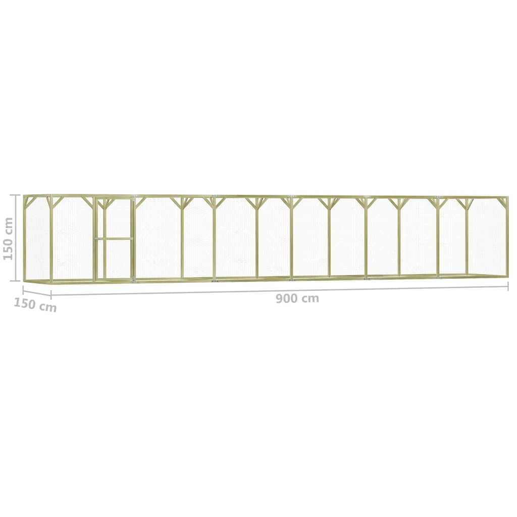 Coteț Pentru Păsări, 1,5 X 9 X 1,5 M, Lemn De Pin Tratat